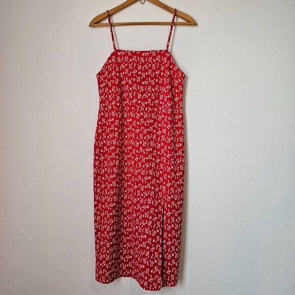 NEVER WORN ZARA RED TANK MIDI DRESS SIZE L - Picture 2 of 12